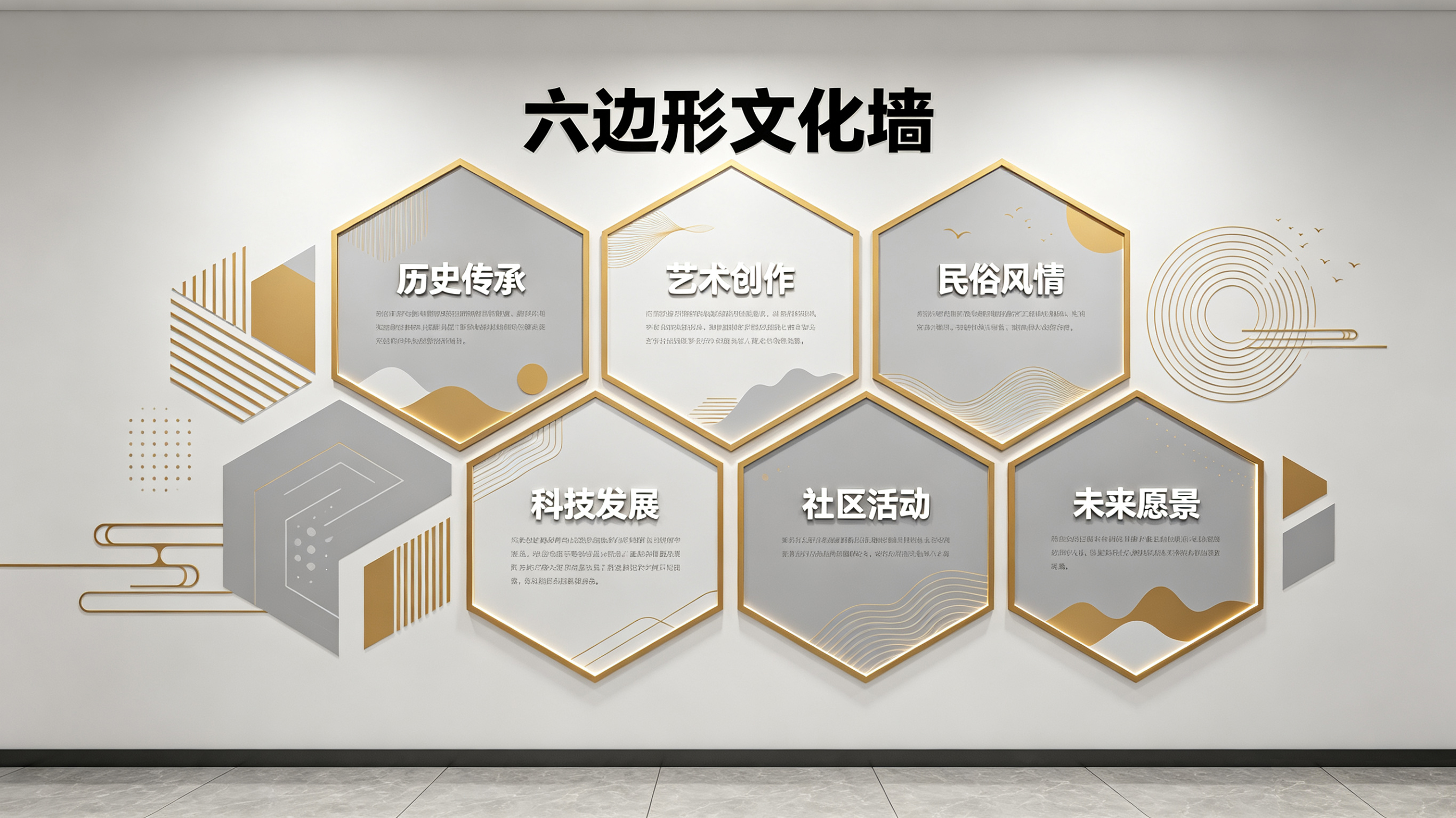 仪征企业文化墙 | 六边形信息美学